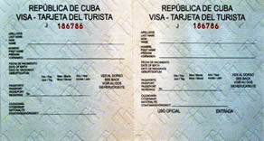 carta turistica è il visto di entrata per Cuba 